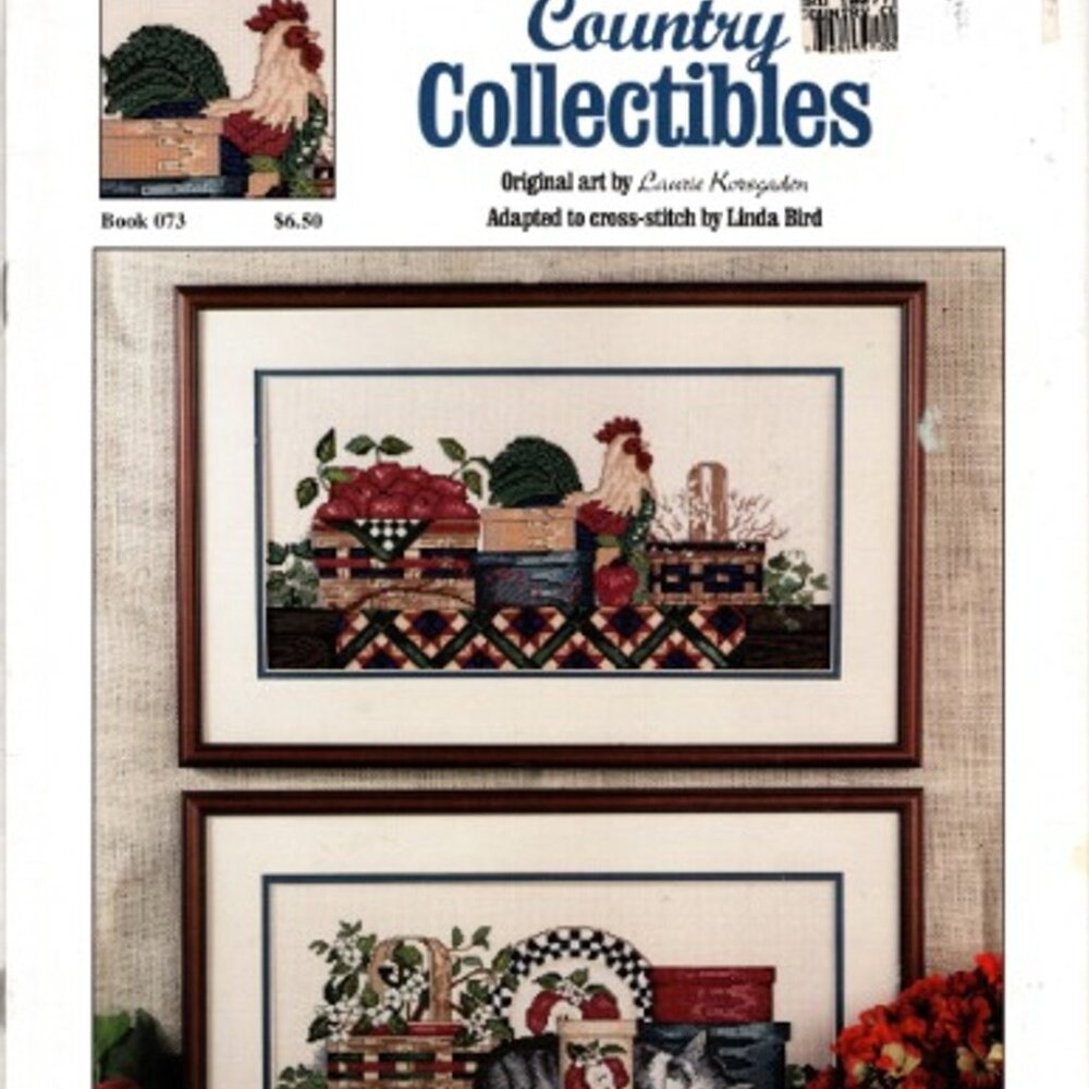 Country Collectibles Book 073 Counted Cross Stitch Leaflet Cat & Rooster